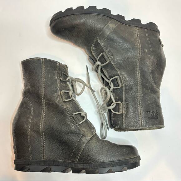 Sorel Joan of Arctic Wedge II Lace Up Boots Quarry Gray 8.5 - Picture 7 of 11